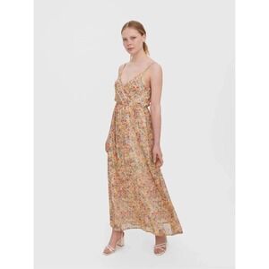 Vero‎ Moda Floral Maxi Dress Summer Sun Dress Sleeveless S